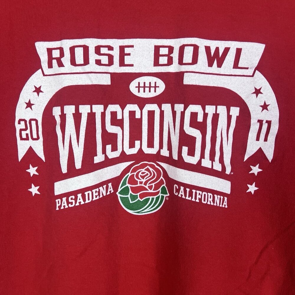 Rose Bowl‎ 2011 Wisconsin Badgers NCAA Gildan Red Shirt Size XL - Picture 3 of 11